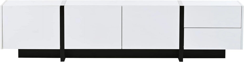 White Black Contemporary Rectangle TV Stand H776846