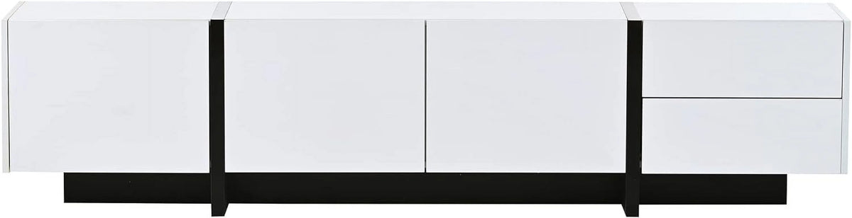 White Black Contemporary Rectangle TV Stand H776846