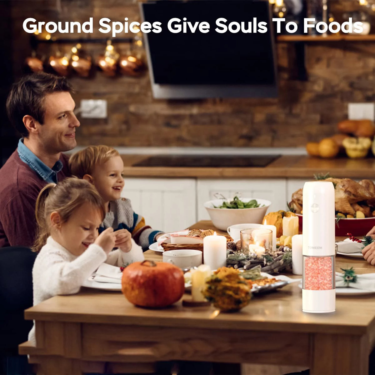 Electric Salt and Pepper Grinder Set Rechargeable 6-Level Adjustable Coarseness LED 46g Z82811