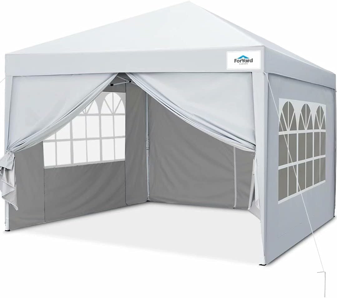 10'x10' Pop Up Canopy Tent with Sidewalls T3047