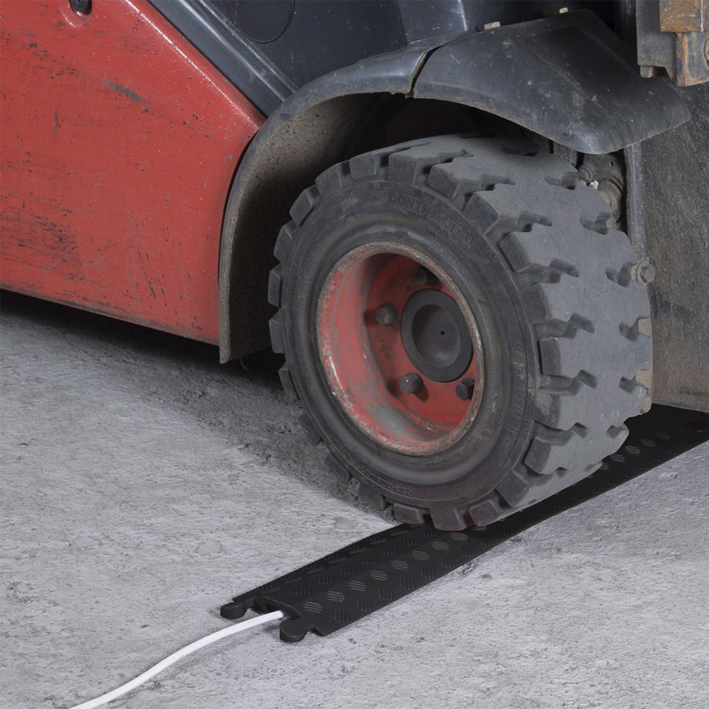 Heavy Duty Single Channel Cable Protector, 30in Length, Black L241287