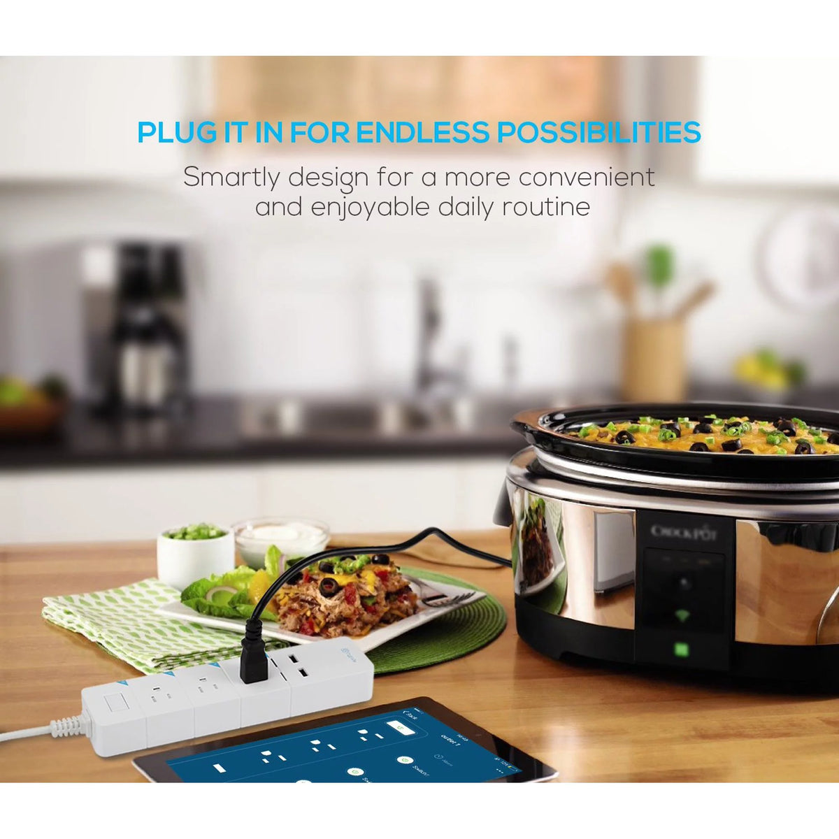 Smart Power Strip with 3 AC Outlets 2 USB Ports A9412