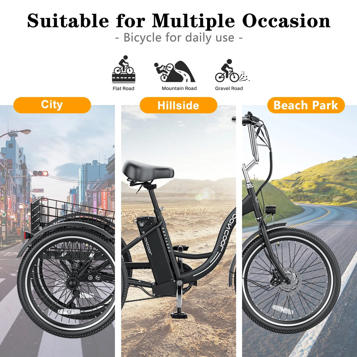 Electric Tricycle with Removable Lithium Battery C7674