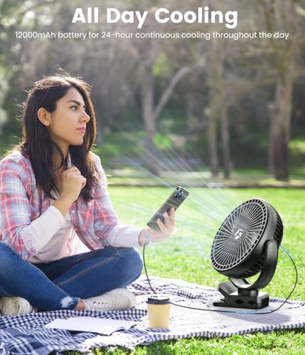24000mAh 8-inch Portable Rechargeable Clip on Fan O2362