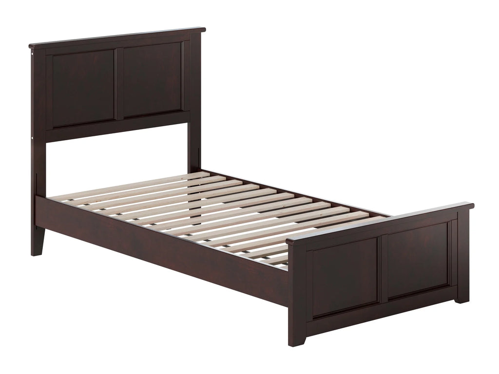 Twin Solid Wood Low Profile Platform Bed with Footboard, Espresso G5672