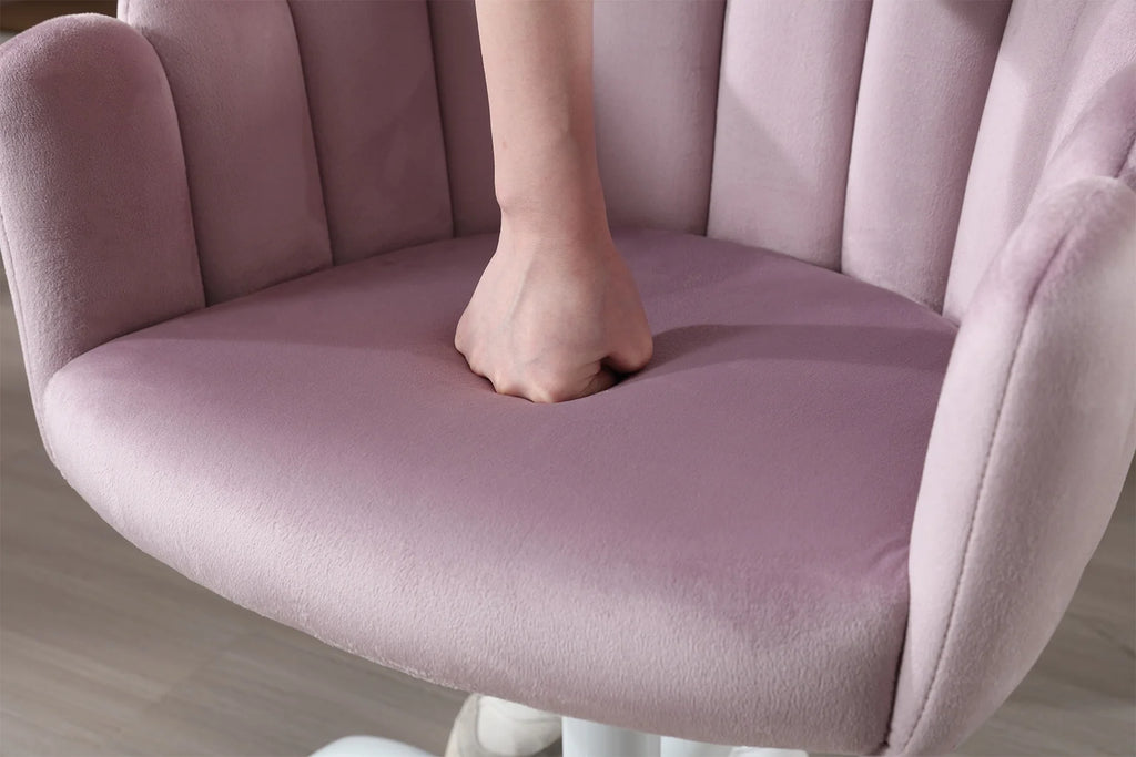 Purple Velvet Adjustable Kids Swivel Chair Y61849