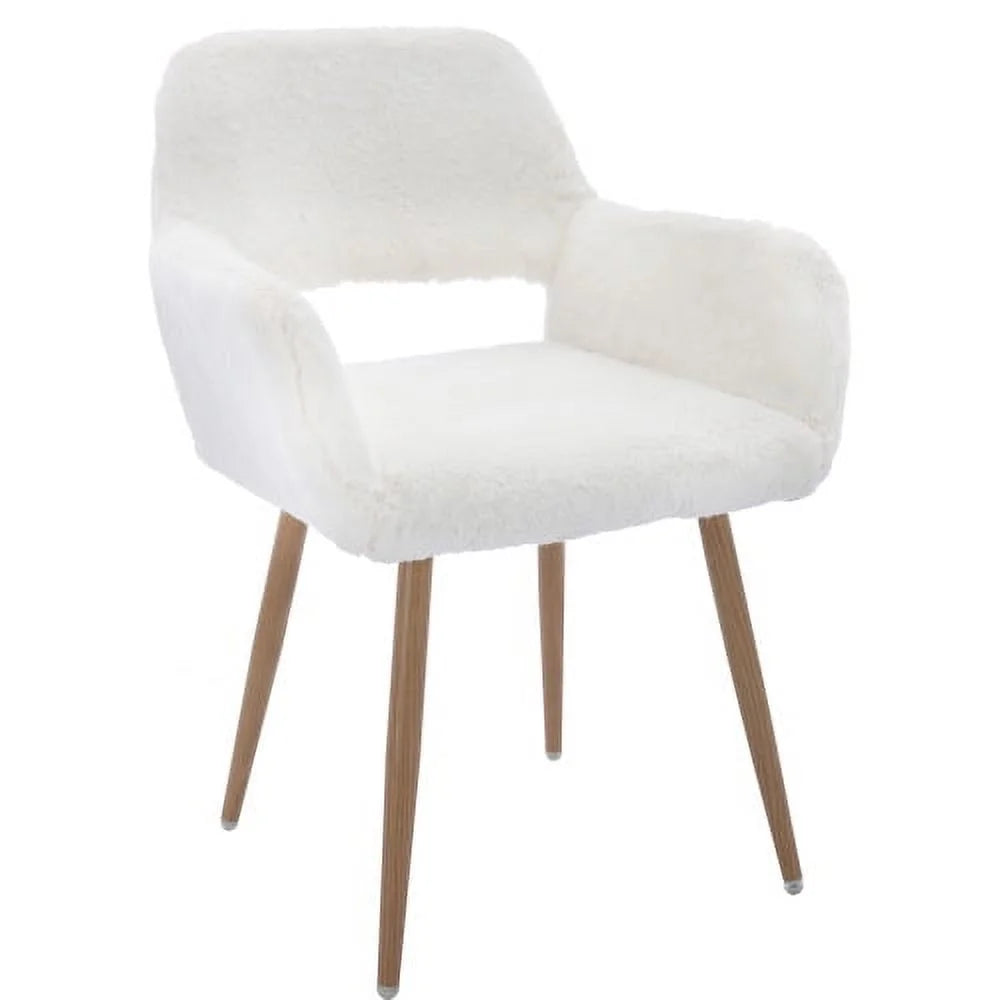 Faux Fur Dining Chairs with Solid Steel Leg T19024