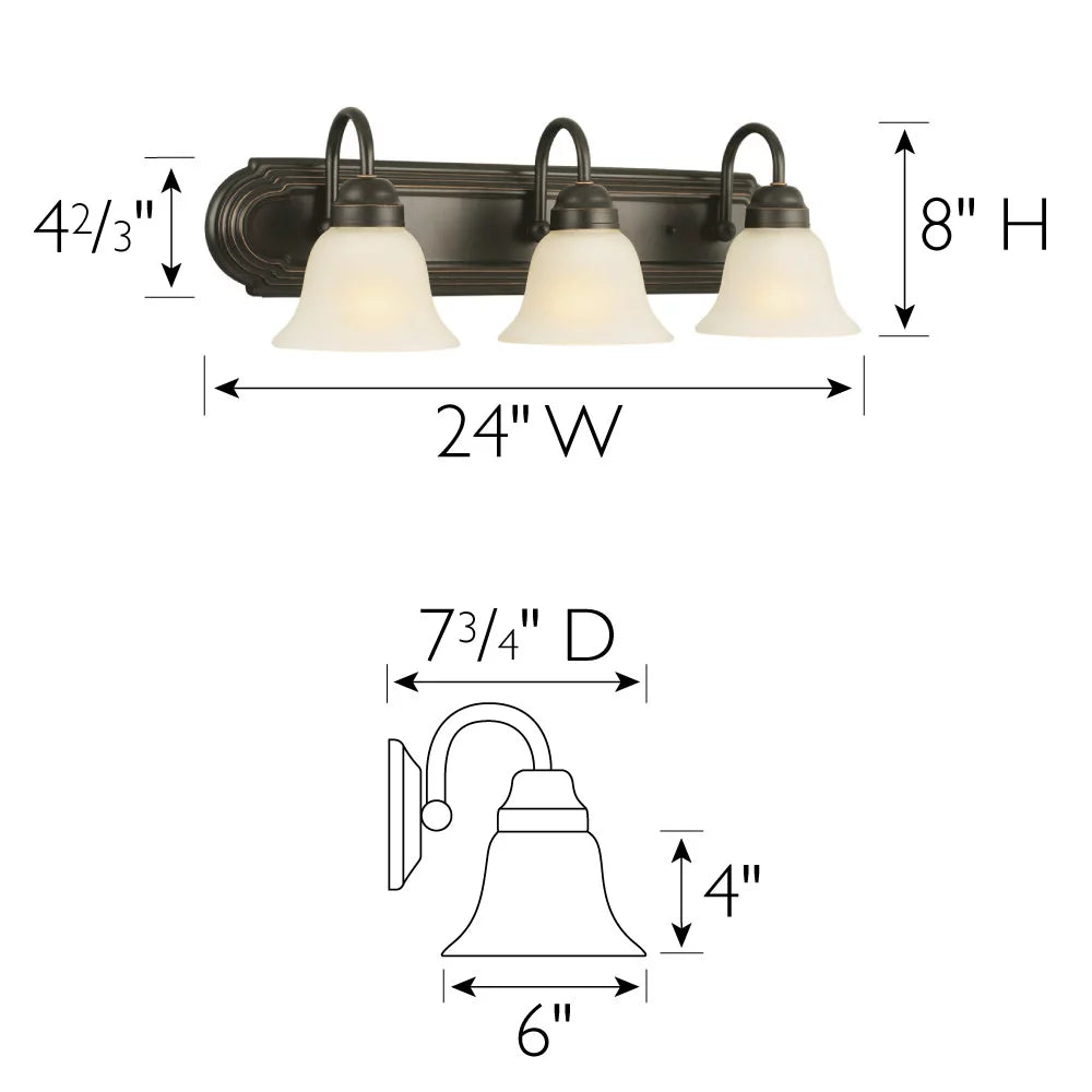 3-Light Frosted Glass Vanity Light Q31754