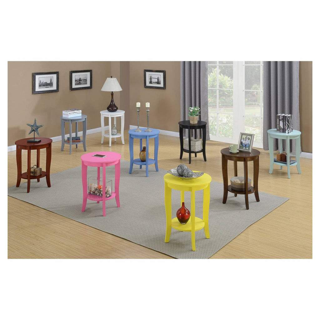 Round End Table Espresso A9319