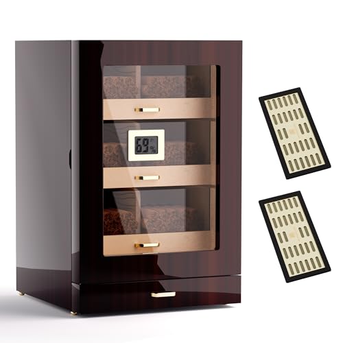 Cigar Cabinet Humidor with Accessory Drawer, Crystal Humidifiers, Lock & Keys and Spanish Cedar Lining I730191