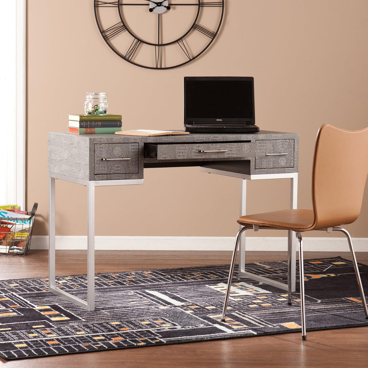 Gray Textured Reptile Desk L7301