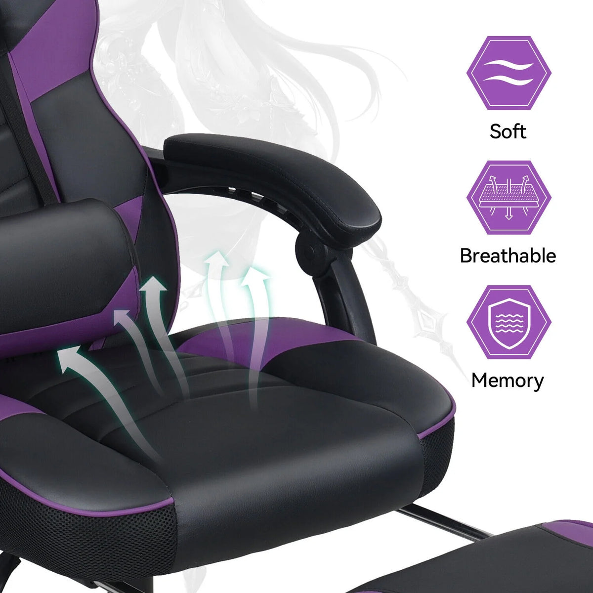 Purple Massage Gaming Chair C569