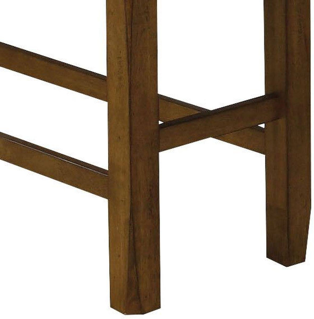 Brown PU & Oak Counter Height Bench with Storage W9207