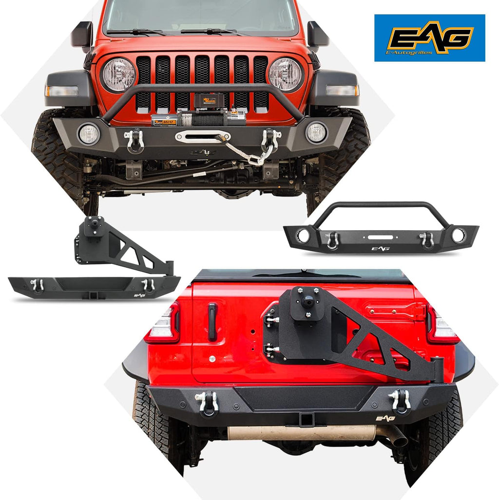 Rock Crawler Front Bumper with Tire Carrier Combo for Wrangler JL B961826