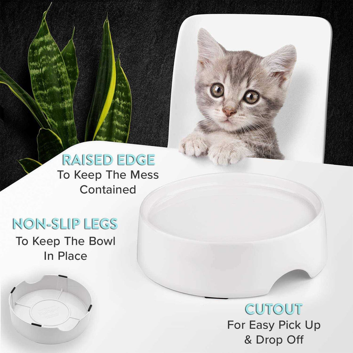 Non Slip Raised Cat Food Bowl Stand E40533