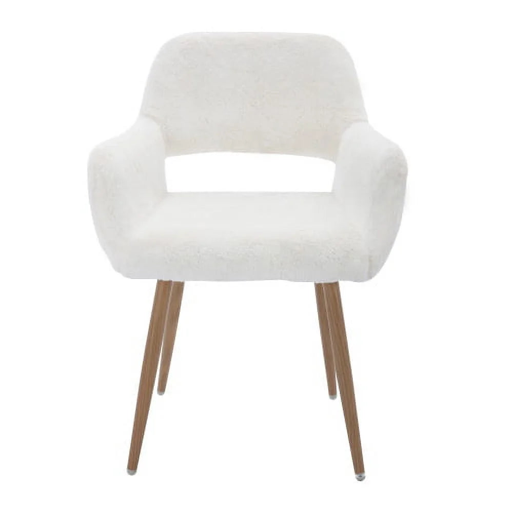 Faux Fur Dining Chairs with Solid Steel Leg T19024