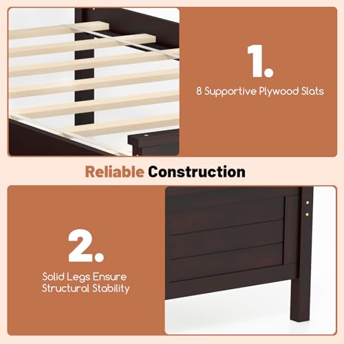 White Twin Size Bed Frame with 2 Drawers U3122