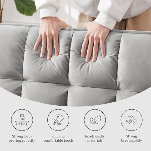 Gray Velvet Convertible Sleeper Sofa Bed F9902