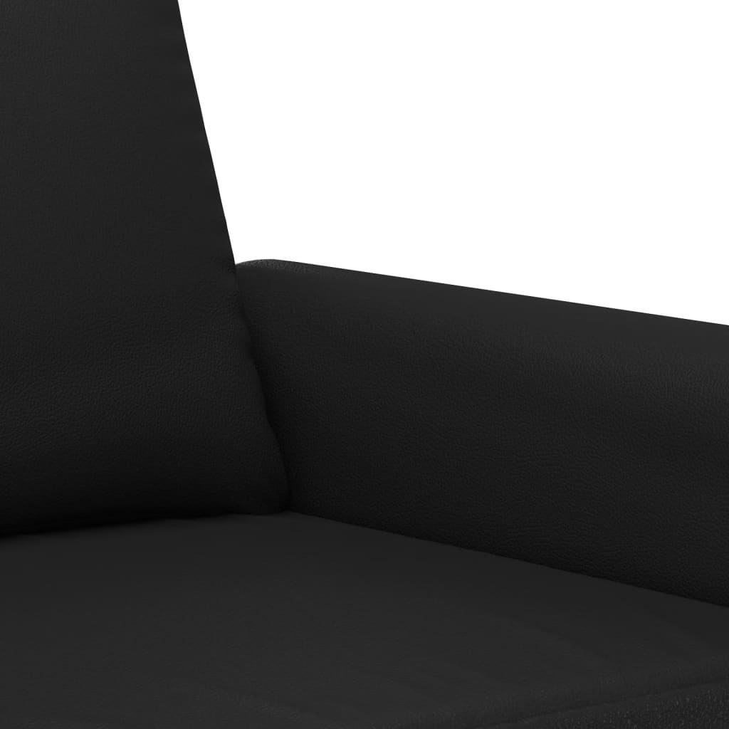 Black Faux Leather 2-Seater Sofa T5844