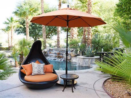 9 ft. Matted Black Aluminum Market Patio Umbrella B882