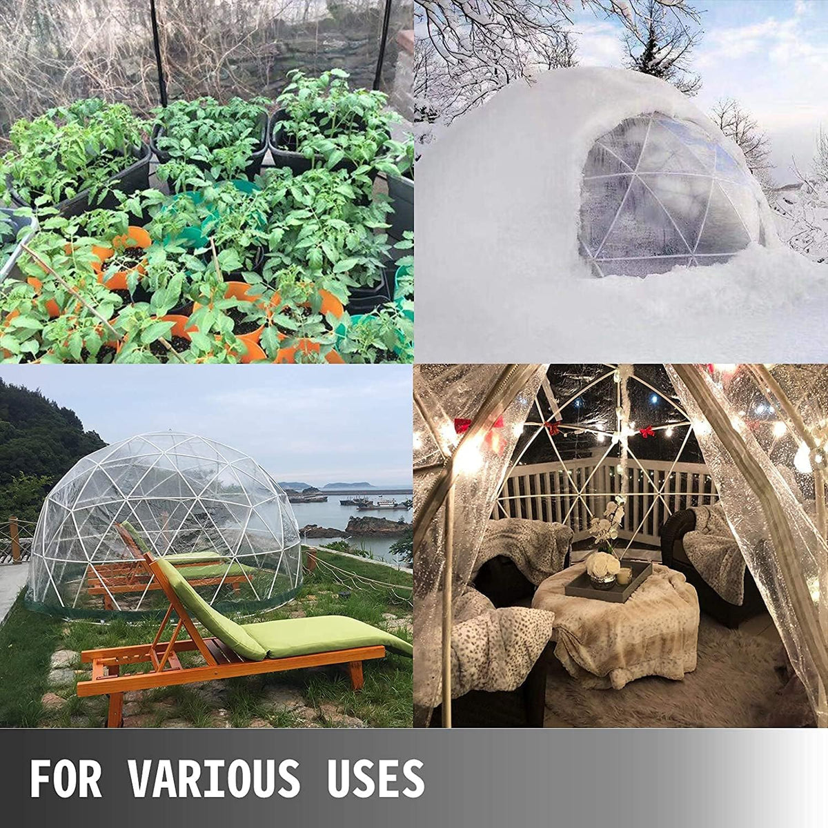 12ft Clear Geodesic Dome Tent D275942