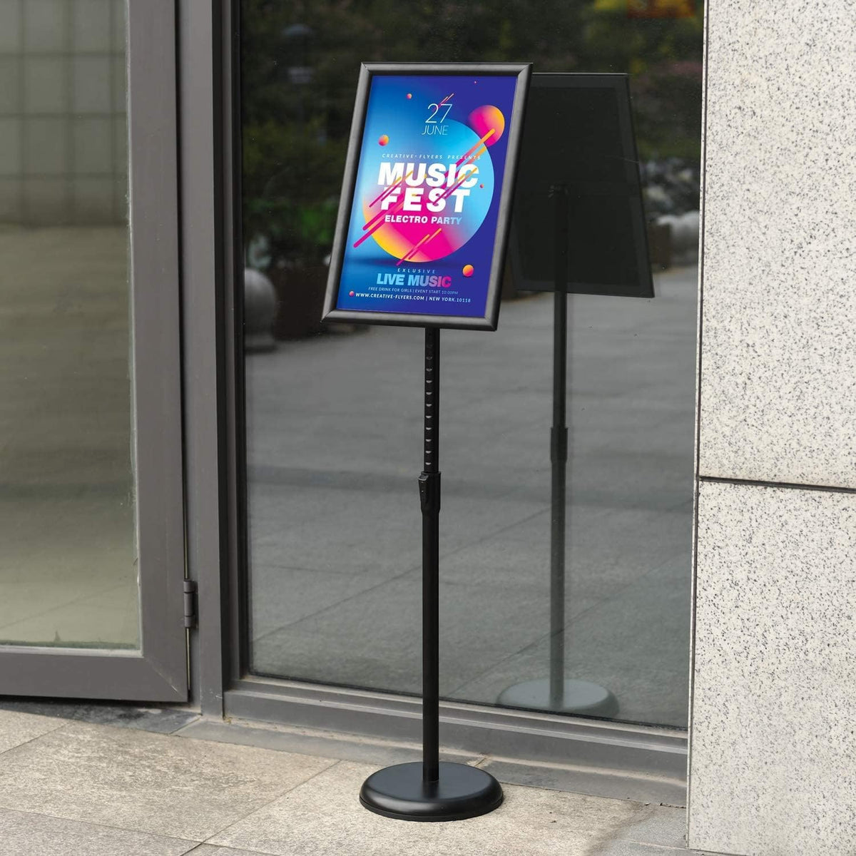2 Pack Adjustable Floor Sign Stand 8.5x11 Inch Black U4202