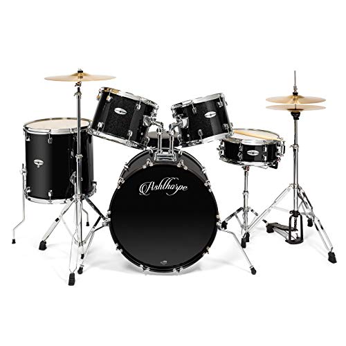 5-Piece Full Size Red Drum Set with Chrome Hardware V36896