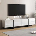 White Black Contemporary Rectangle TV Stand H776846