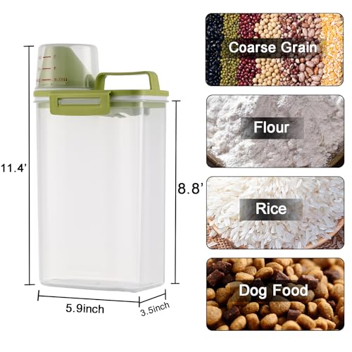 2Pack BPA Free Plastic Airtight Rice Storage Bin Cereal Containers Dispenser U778