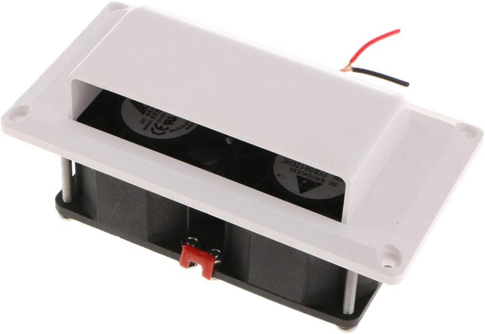 White 25W RV Side Air Vent Exhaust Fan W4358