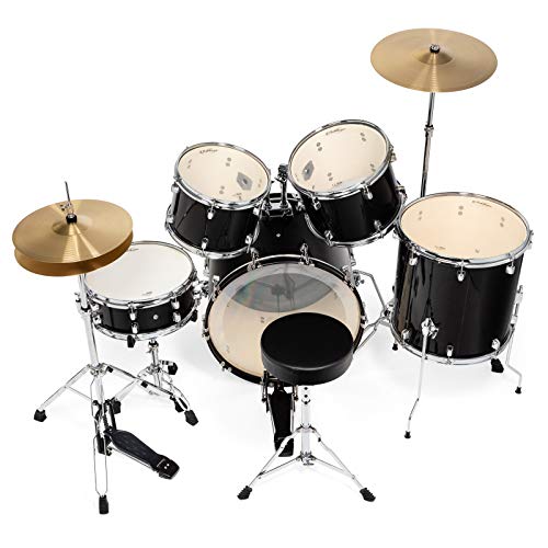 5-Piece Full Size Red Drum Set with Chrome Hardware V36896