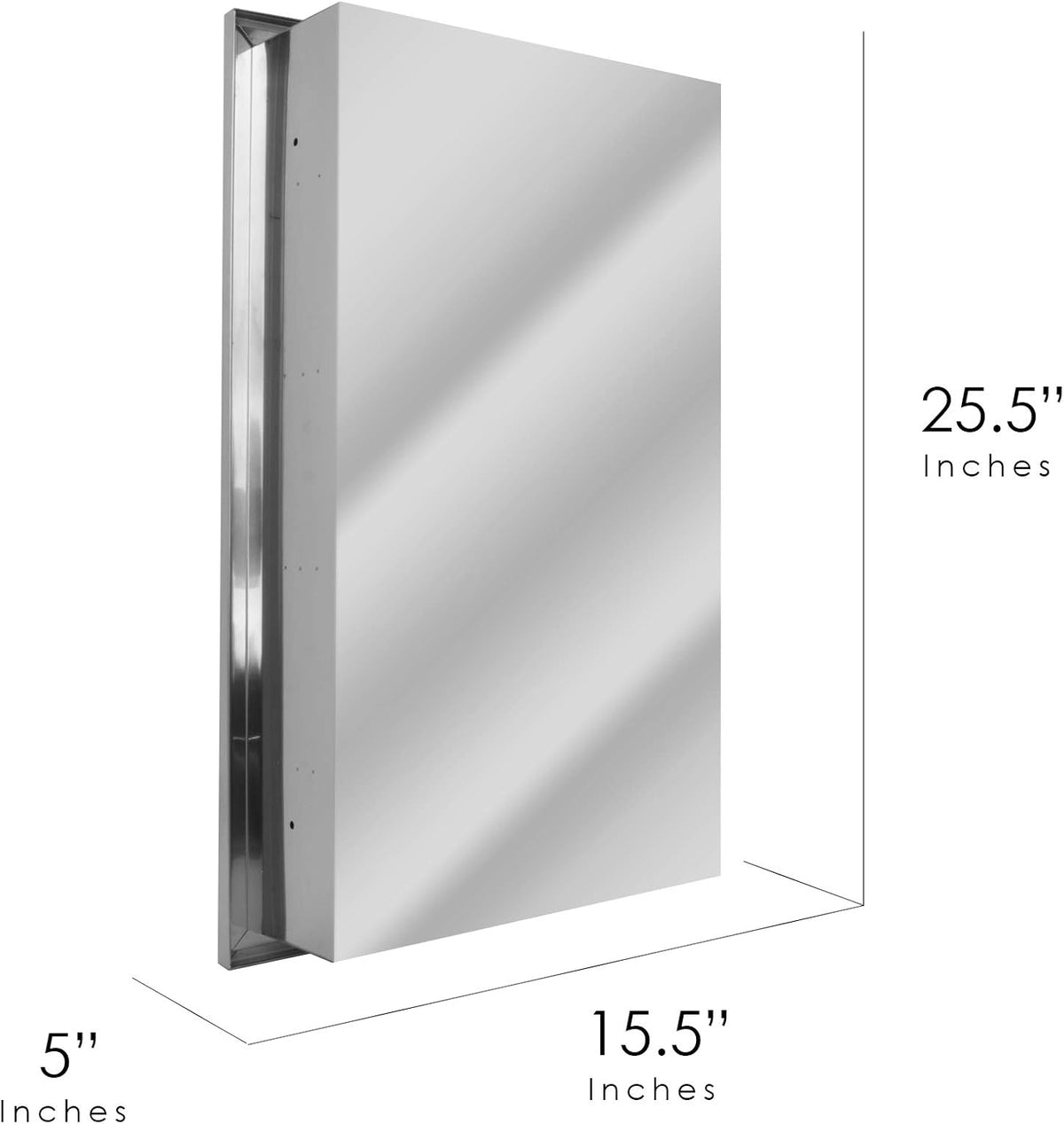 Brushed Nickel Recessed Medicine Cabinet Mirror with Beveled Edge and Adjustable Shelves 16"x26" N6126