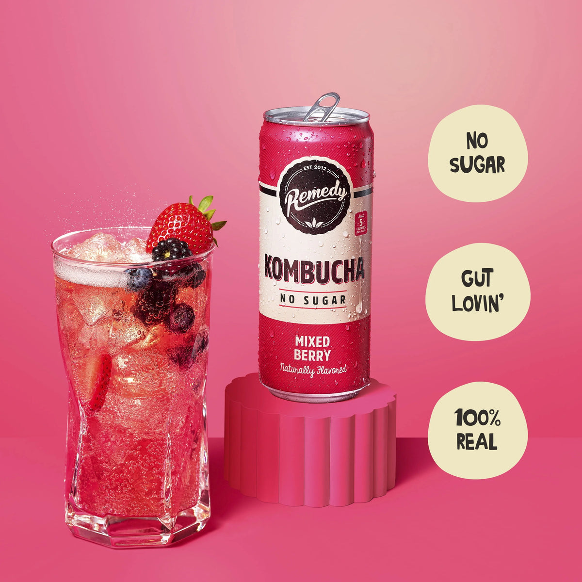 Mixed Berry Sugar Free Kombucha 12 Pk 11.2 oz Cans E330545