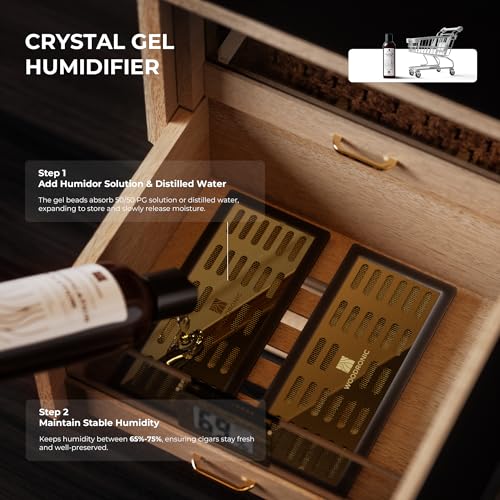 Cigar Cabinet Humidor with Accessory Drawer, Crystal Humidifiers, Lock & Keys and Spanish Cedar Lining I730191