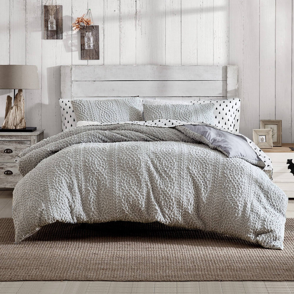 White Twin Sherpa Comforter Set J86473