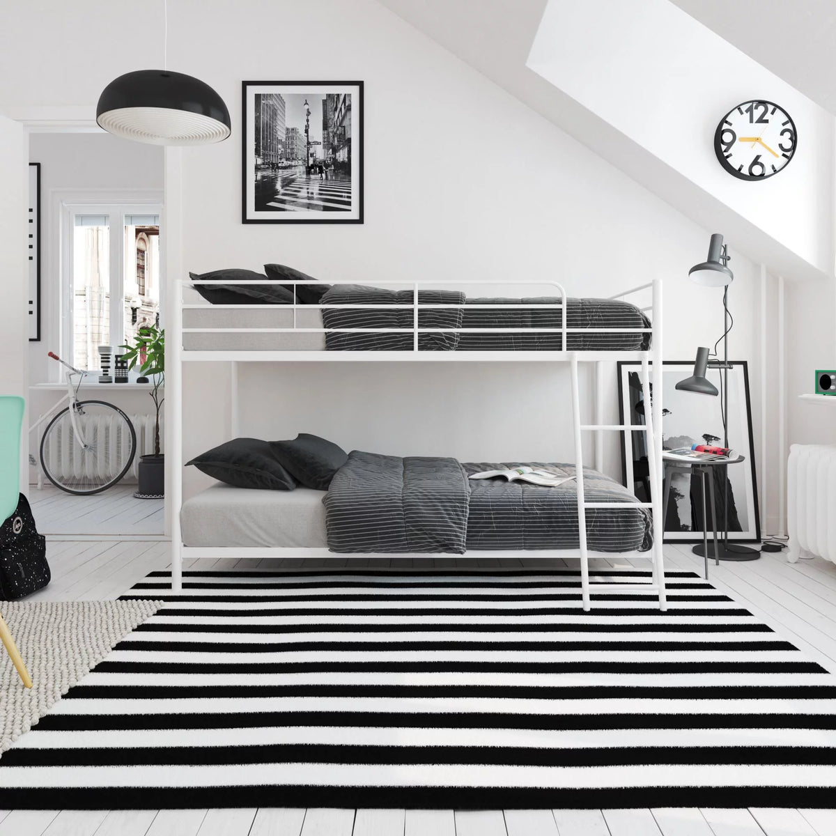 Black Twin-over-Twin Bunk Bed F930