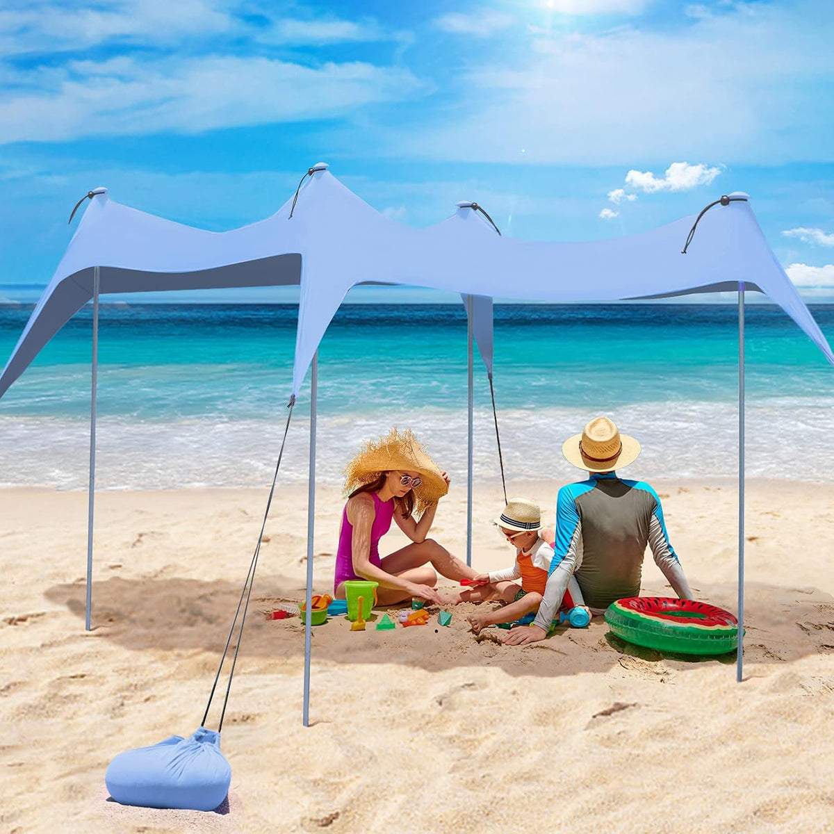 Orange Pop Up 8 Person UPF50+ Camping Sun Shelter with Carrying Bag D140363