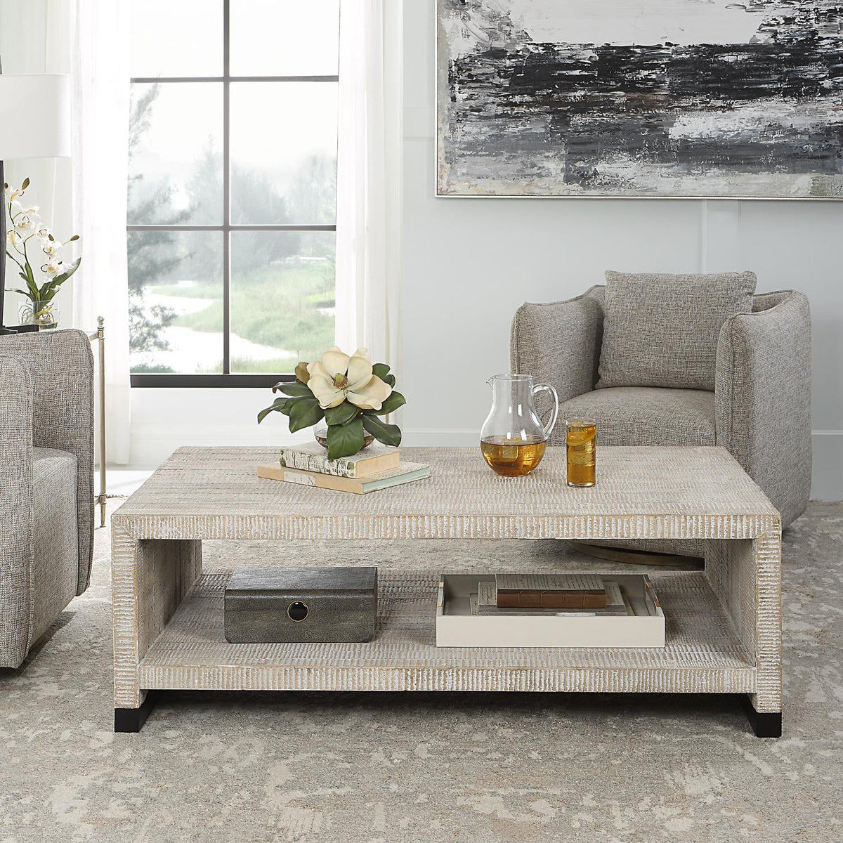 Coffee Table 18.13 Inches Tall and 53.88 Inches Wide F4040