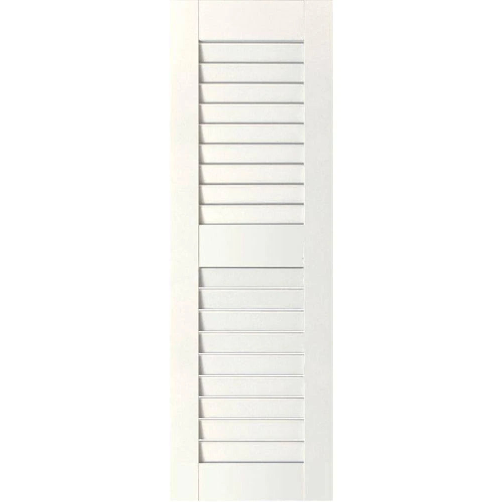 18 in. x 45 in. Primed Louvered Shutters Pair S532068
