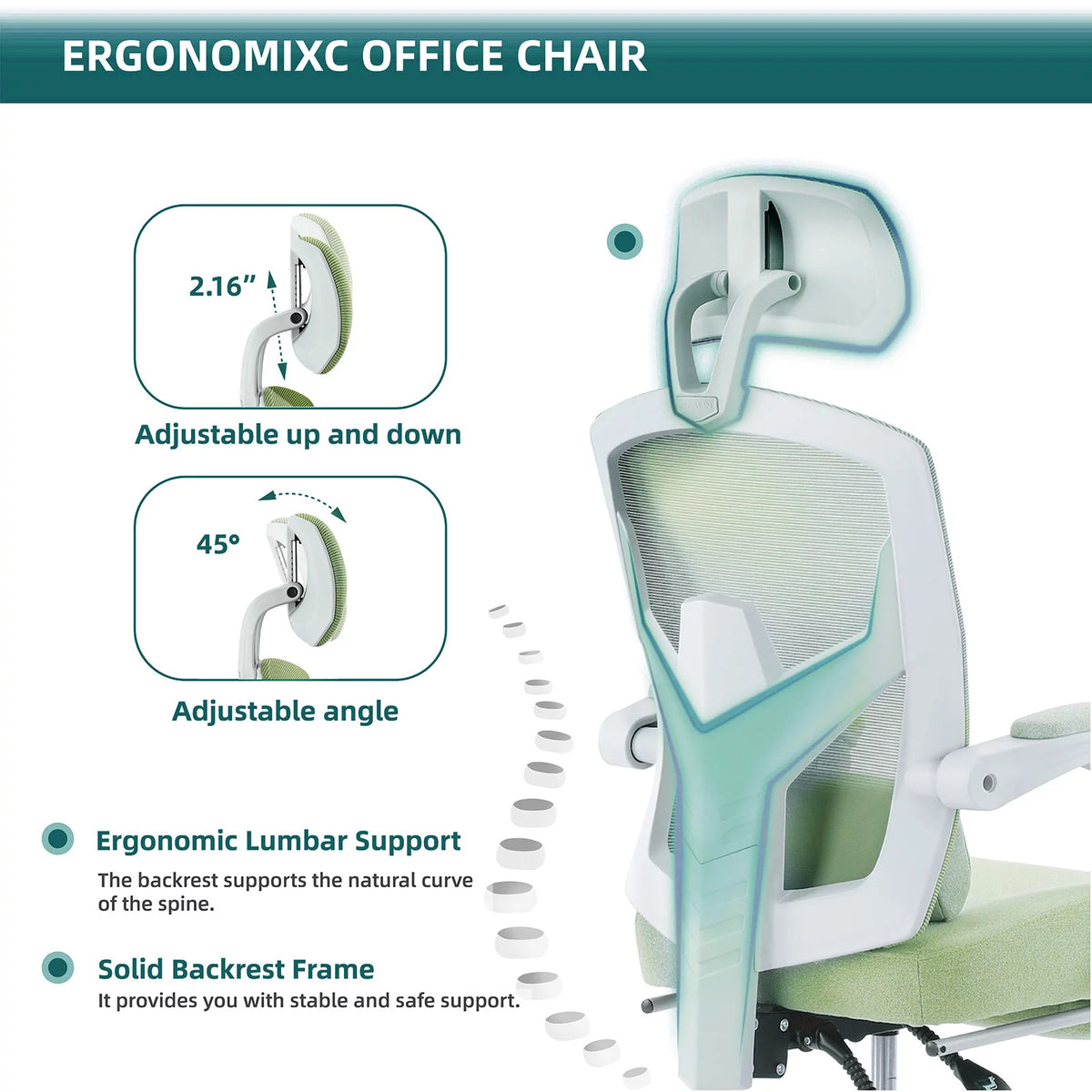 Ergonomic Mesh Office Chair with Lumbar Support E626
