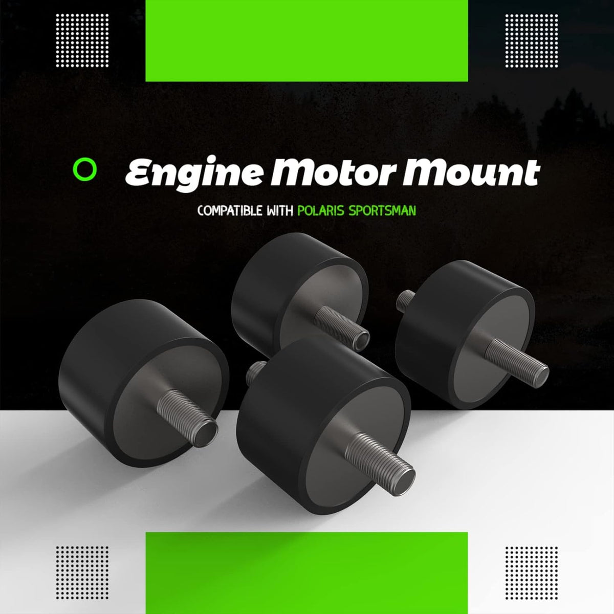 Engine Rubber Motor Mount Kit, Front and Rear Mounts, Pack of 2 H91102