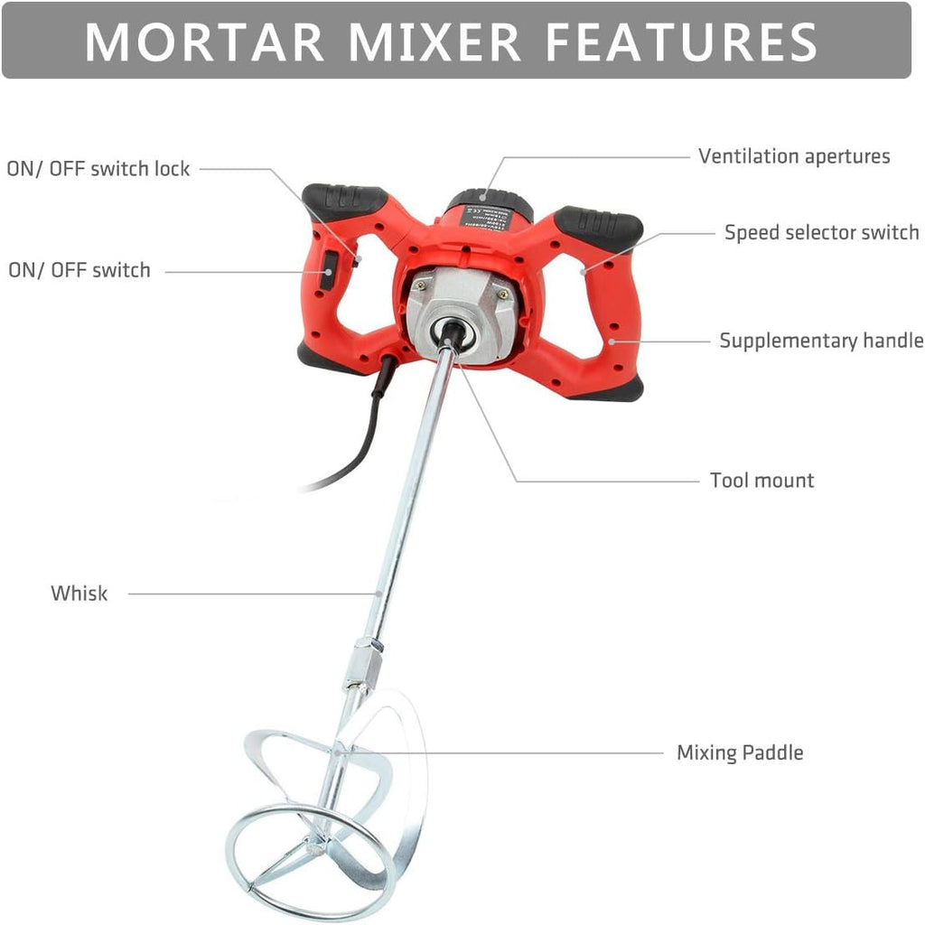 2100W Electric Mortar Mixer, 6-Speed, Pack of 2 O512