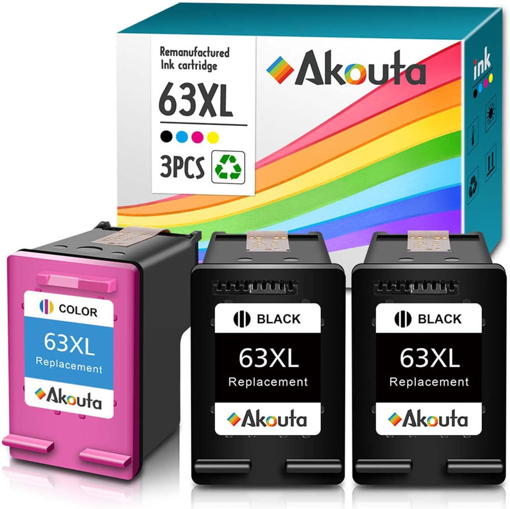 Remanufactured Ink Cartridge 63 Pack of 2 (2 Black 1 Tri-Color) R3227