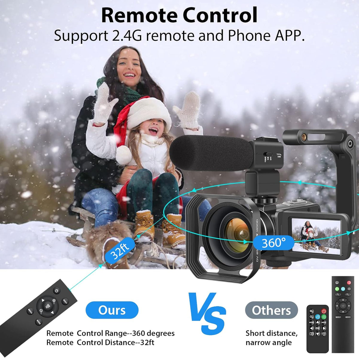 4K 56MP UHD Video Camera Camcorder with 32G SD Card IR Night Vision 18X Digital Zoom WiFi U184298