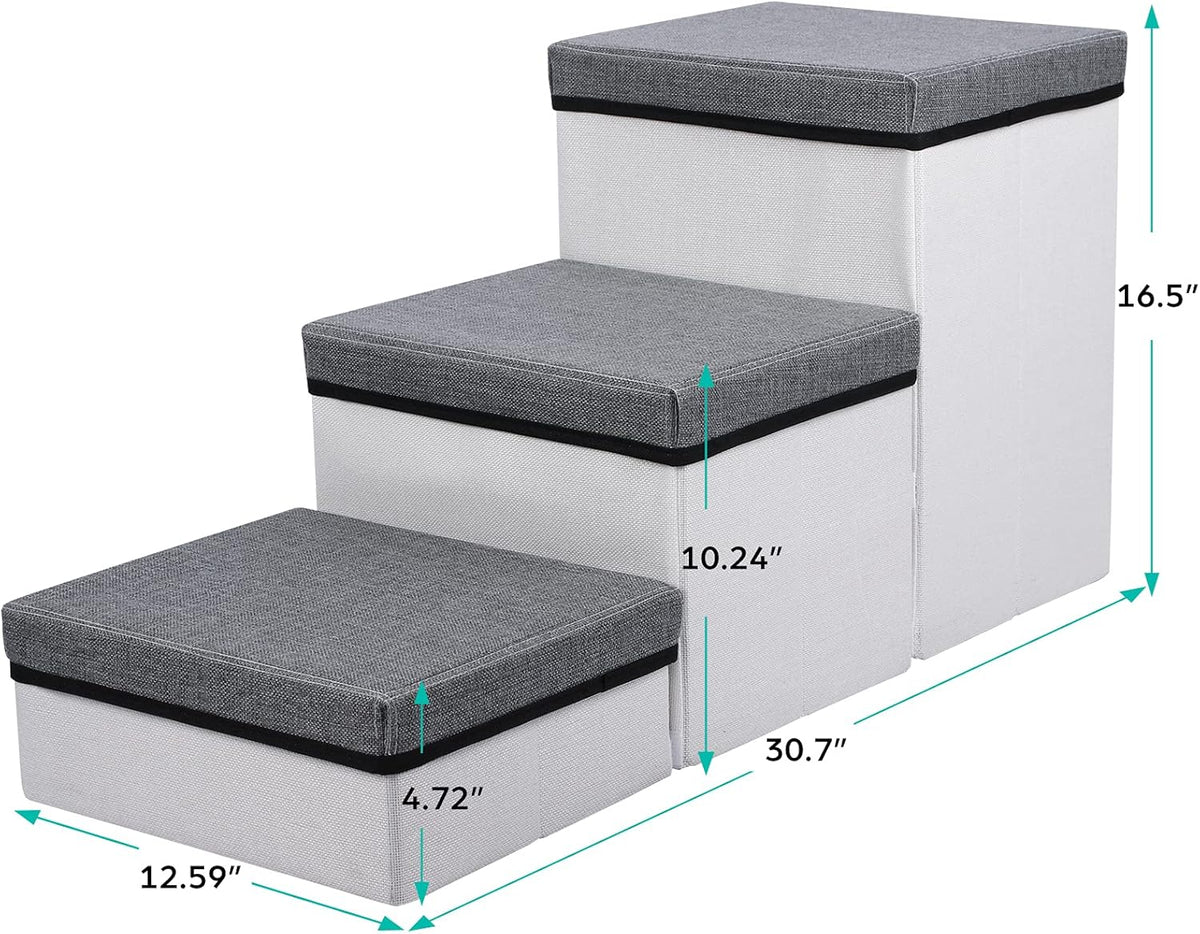 Grey 3 Step Folding Pet Stairs M561174