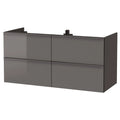High Gloss Gray Sink Cabinet with 4 Drawers T5896