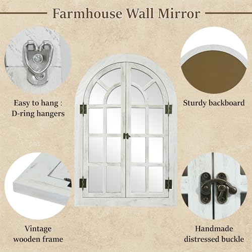 Arched Wall Mirror Wood Frame K8626