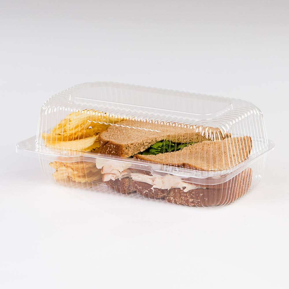 Clear Plastic Hinged Locking Lid Food Container A44471