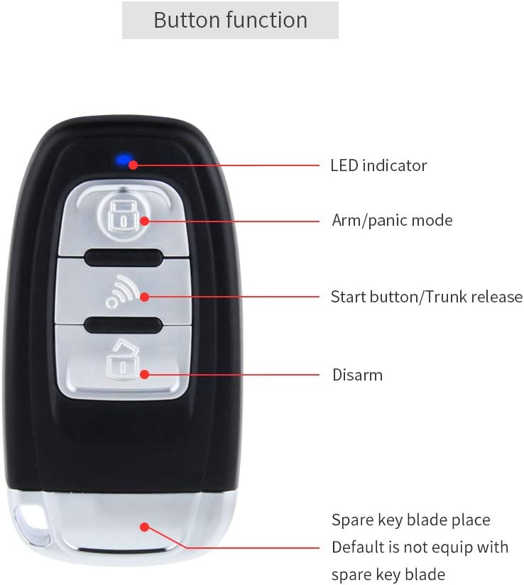 Car Alarm Remote Starter Keyless Entry Push Start DC12V T35514