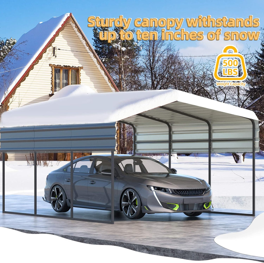 12 x 20 ft Carport with Galvanized Steel Roof R561863